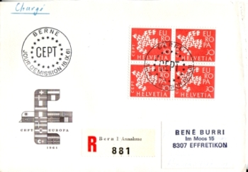 CH FDC 0736 (Viererblock) 1961 09 002 ●